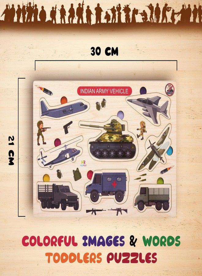 HighRoof Army Vehicles Puzzle for Kids - Engaging Military Toy Set with Soldiers, Perfect for Imaginative Play Wooden Puzzle Toys - Image 2
